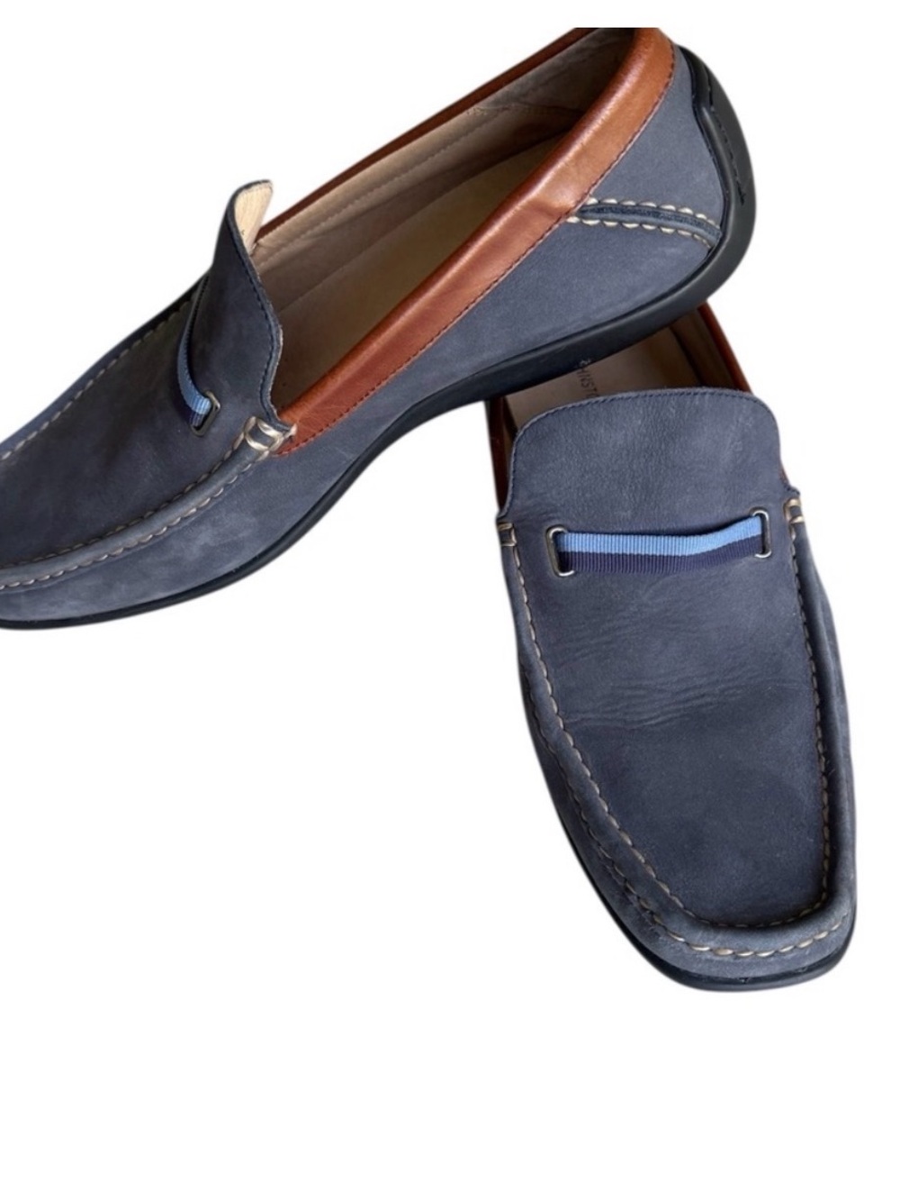 Like New! Johnston & Murphy Blue Gray Suede Loafers Size 11.5M - Picture 8 of 11